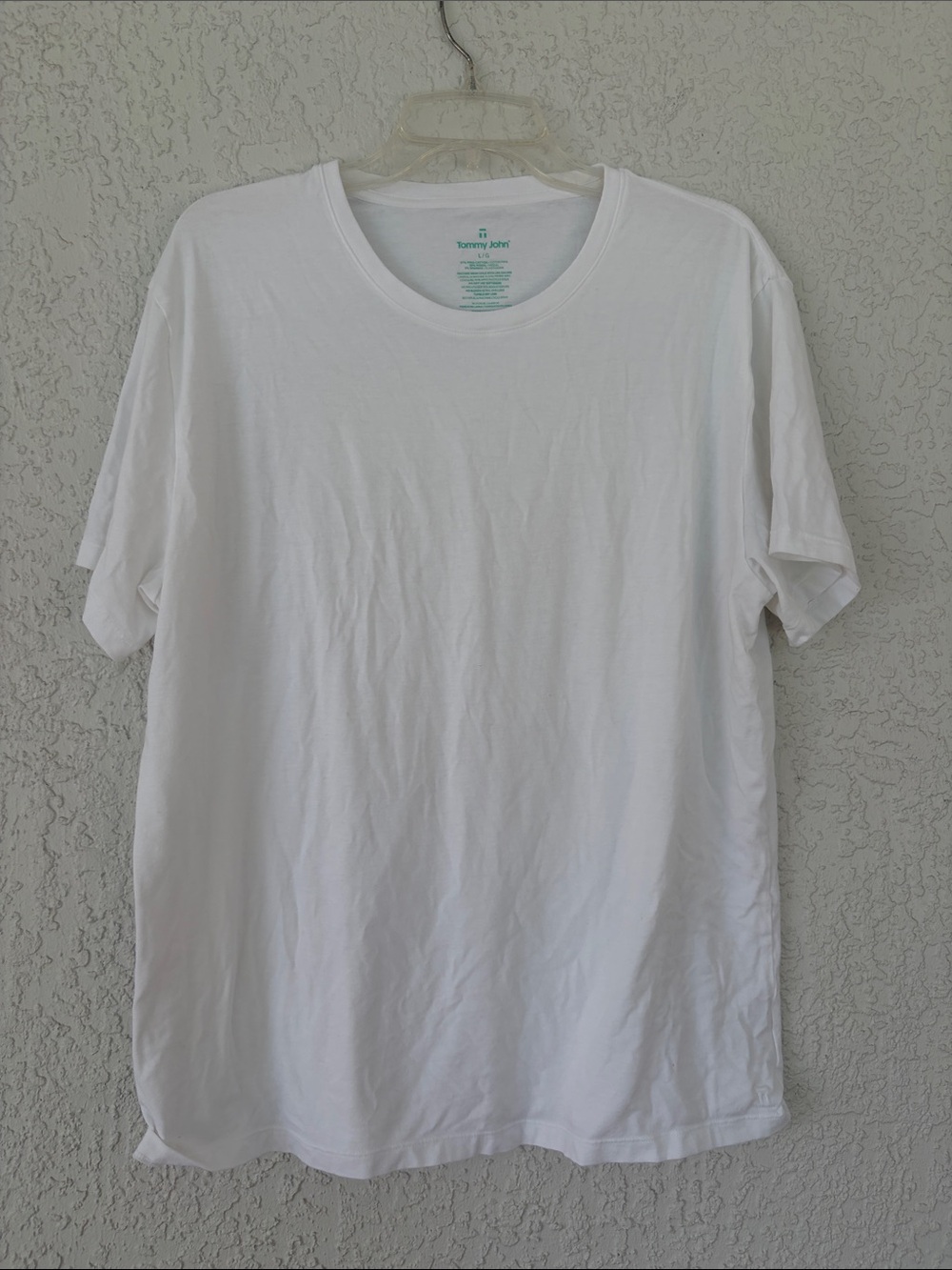 Tommy John White Short Sleeve Crew Neck Tee size L